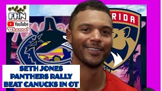 Seth Jones Assists on Final 2 Goals of Brady Tkachuk Hat Trick, Panthers Rally, Win in OT