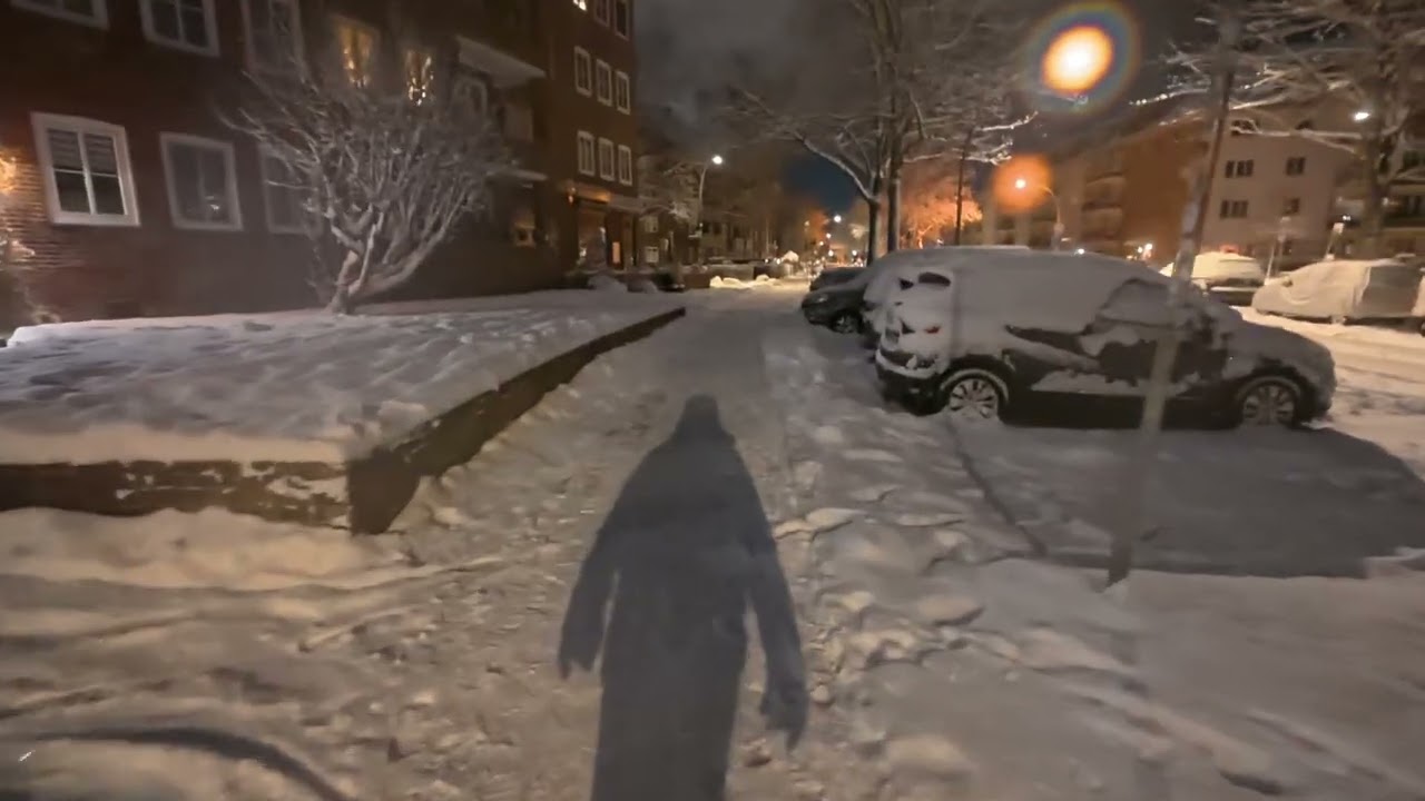 Nightly Winter Walk in Hamburg, Germany 