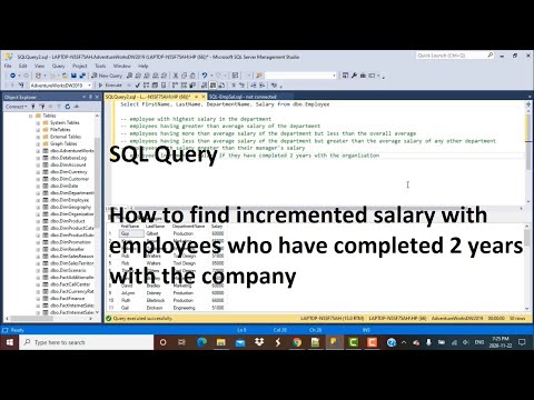 SQL Query | How to increment salaries of employees who have 2 years with the organization | Datediff