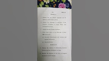 B A 1 year latest question paper BPSC-132 (Indian government and politics) English medium