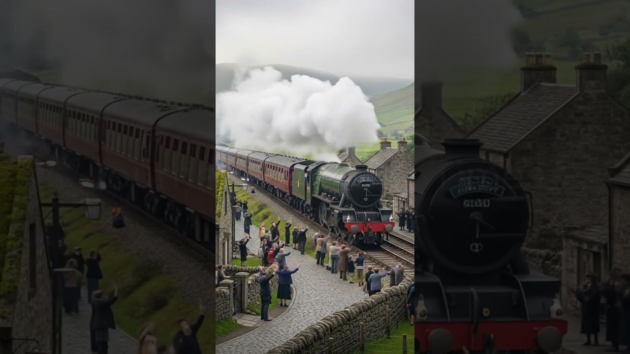 Steam Train Journey Through Classic Countryside in Scotland 