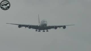 Emirates A380-800 arrival into Birmingham Airport.