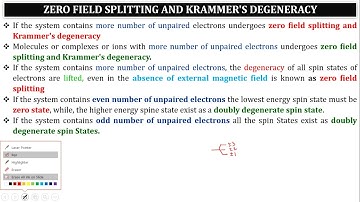 ESR - ZERO FIELD SPLITTING & KRAMMER