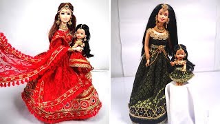 Mom & Daughter Matching outfits for Beautiful Dolls (Best Mom & Daughter Doll Dress Making Videos)