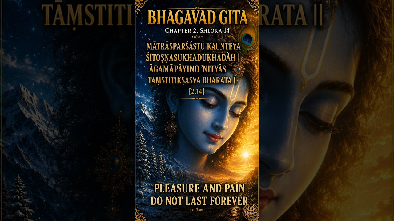 2 .14 English- Neither happiness nor sorrow lasts forever|Bhagavad Gita Shlok 2.14 in English