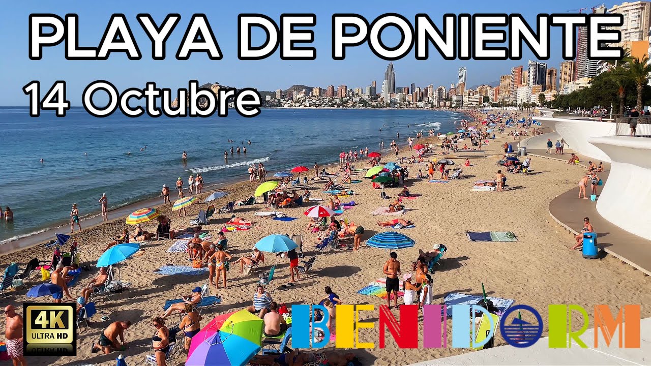 Benidorm - Playa de Poniente - 14 Octubre 2025 - Costa Blanca - España. 4K