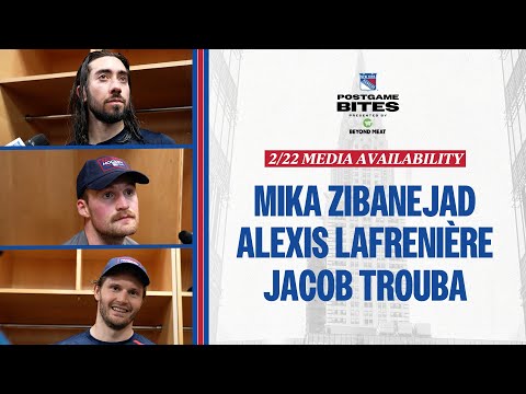 NYR at NJD: Mika Zibanejad, Alexis Lafrenière & Jacob Trouba Postgame Availability | Feb. 22, 2024