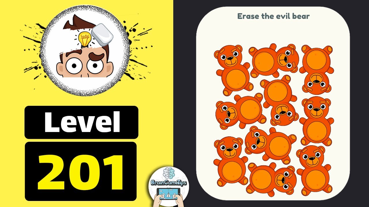 DOP 2: Delete One Part - Level 201 Erase The Evil Bear Answer