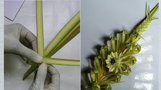 Craft work of date palm  // how to make a beautiful flower of date palm