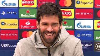 Alisson Becker - Liverpool v FC Midtjylland - Pre-Match Press Conference - Champions League