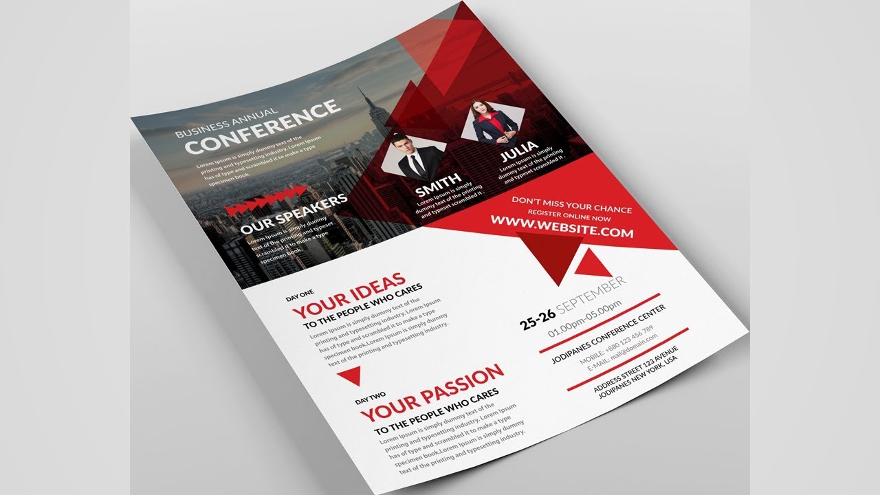 Best Flyer Design Tutorial In Photoshop Leaflet Design Youtube