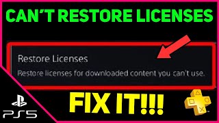 43 PS5 CAN'T RESTORE LICENSES EASY FIX! (Fast Solution)
