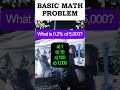 What is 0.2% of 5,000? a) 1 b) 10 c) 100 d) 1,000