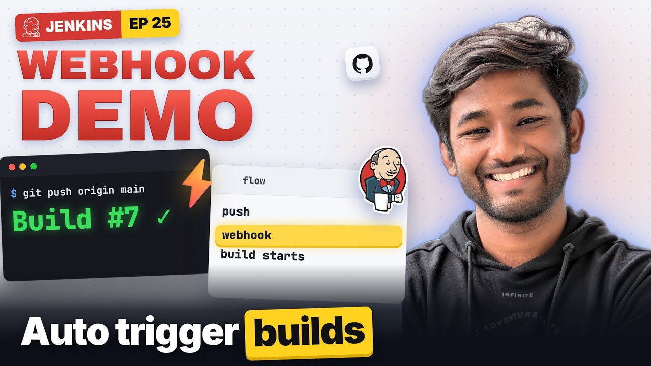 Jenkins [Ep25] | GitHub Webhook Practical Demo (Auto-Trigger Builds in ...