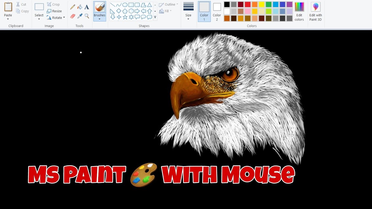 Creating a Jaw Dropping Realistic Eagle Drawing in MS Paint| Drawing an Eagle that Will Amaze You