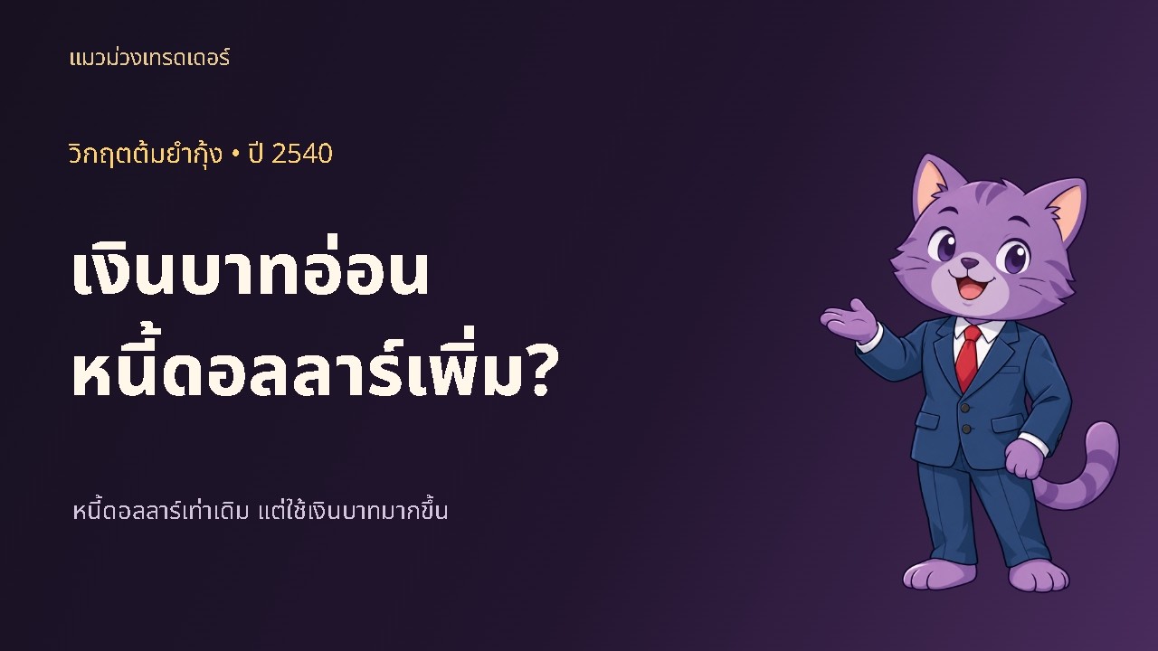 วิกฤตต้มยำกุ้งปี 2540: ทำไมเงินบาทอ่อนแล้วหนี้ดอลลาร์เพิ่ม