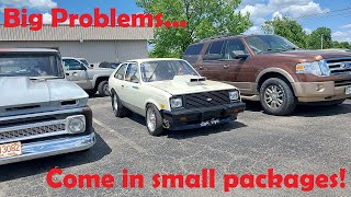 Big Problems come in small packages! Chevette Drag Car in the shop for some fixin and plannin!