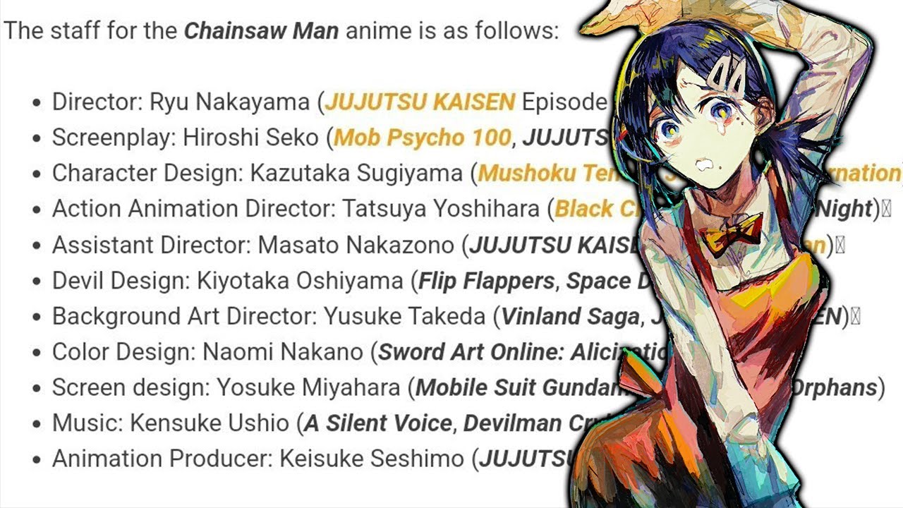 made a new list for part 1 of chainsaw man anime in 37 episodes  r ChainsawMan