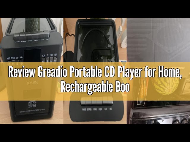 Review Greadio Portable CD Player for Home, Rechargeable Boombox