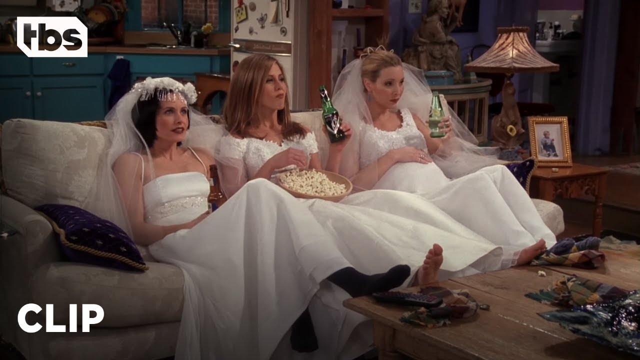 Friends Three Single Girls in Wedding Dresses Season 4 Clip  TBS