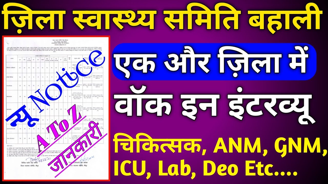district health society vacancy 2021 |   kaimur jila wak in interview vacancy 2021 | Devesh Deo