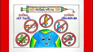 Vẽ tranh chủ đề Phòng chống Ma túy - Cách vẽ tranh cổ động Nói không với Ma túy screenshot 1