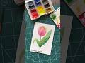 watercolor painting | how to paint tulip with watercolor 🌷