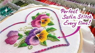 Try This Simple Trick and Change Satin Stitch Direction Like a Pro! 🪡✨ Tucked Satin Stitch Technique