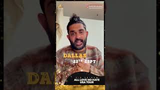 Sid Sriram's All Love No Hate USA Tour! | Sid Sriram | All Love No Hate #shortsvideo #youtubeshorts