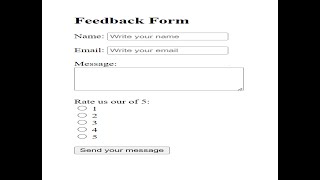 Feedback Form in html | Feedback form design in html | feedback form.