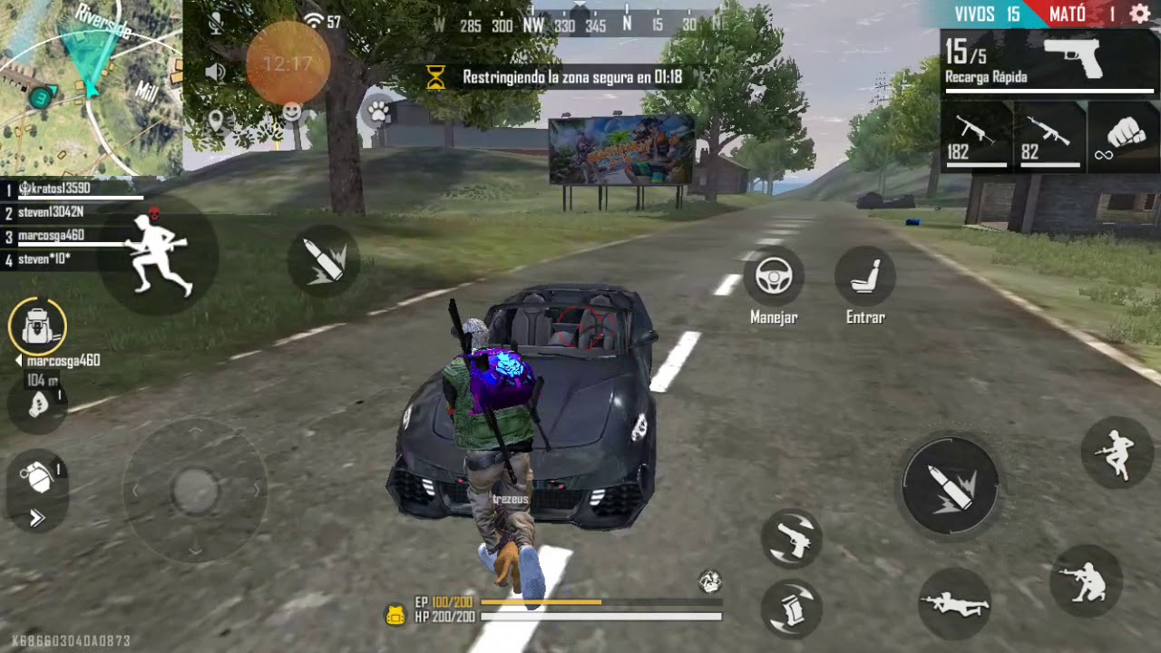 Gameplay free fire con mark 227 youtube