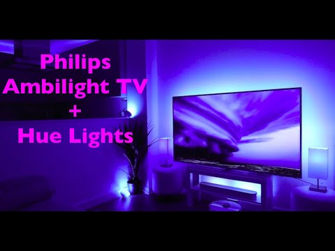 Philips Ambilight TV (The One) + Hue Lights Demo - Best TV Setup For 2022 Smart Home - Amazing!