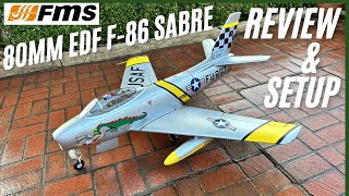 FMS 80mm EDF F-86 Sabre RC Jet Open Box Review and Setup