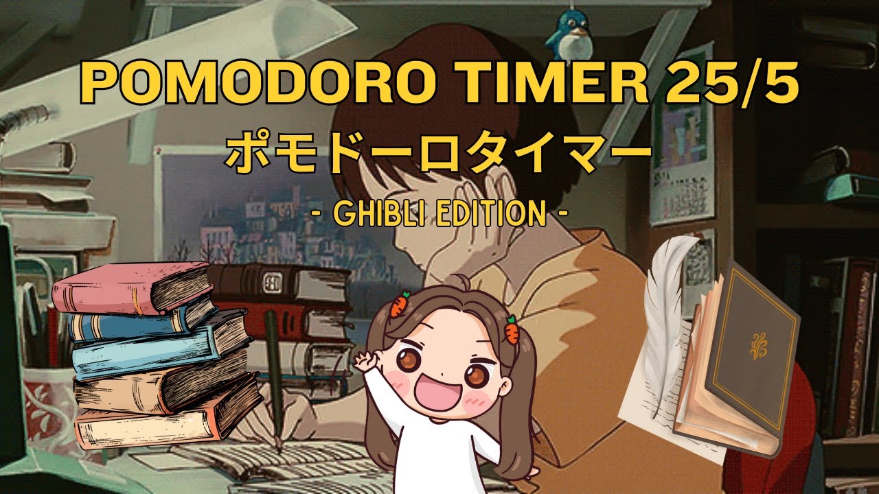 GHIBLI EDITION 🎎 - POMODORO TIMER 25/5 (1 Hour Session)