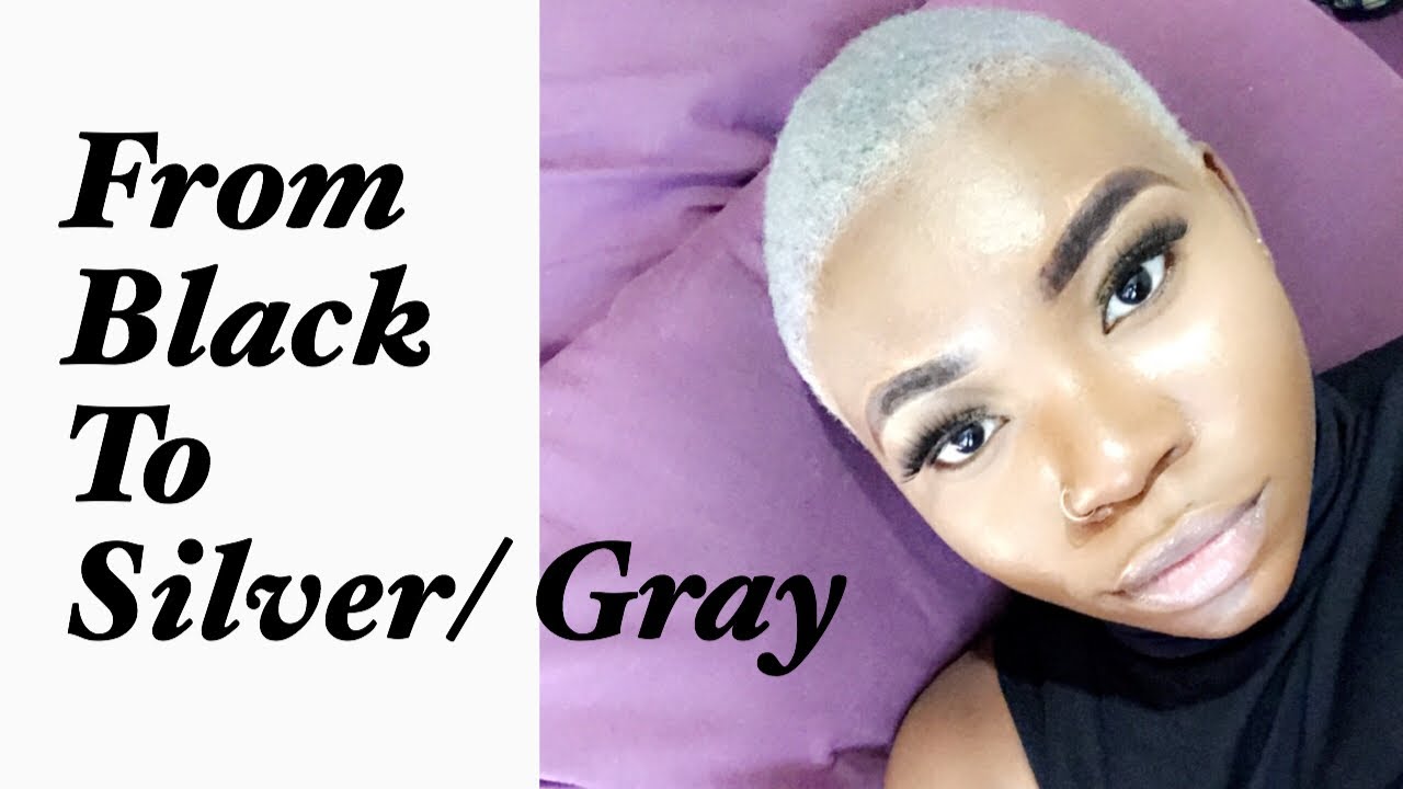 HOW TO : DYE FROM BLACK TO GREY/ SILVER HAIR AT HOME |SHORT HAIR| - YouTube