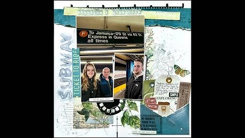 Scrapbook Process Video #546 New York Subway - Hey Little Magpie Stamps, mixed media & travel stash