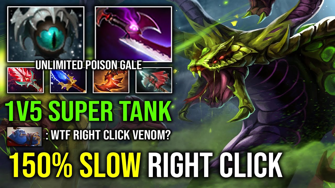 WTF 150% Slow Hybrid Right Click Hard Carry Venomancer with Skadi Silver Edge Dota 2