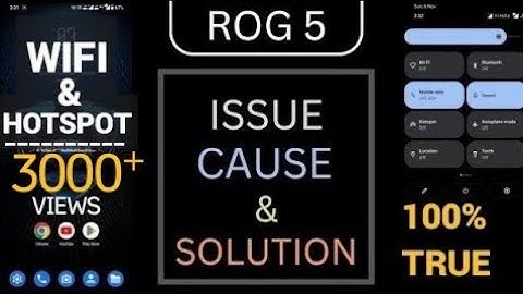 Asus ROG Phone 5/5s Series WIFI & HOTSPOT not Turning ON Issue | Cause & Solution