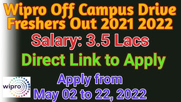 WIPRO Elite NTH 2021 2022 Freshers Off Campus Drive 2022
