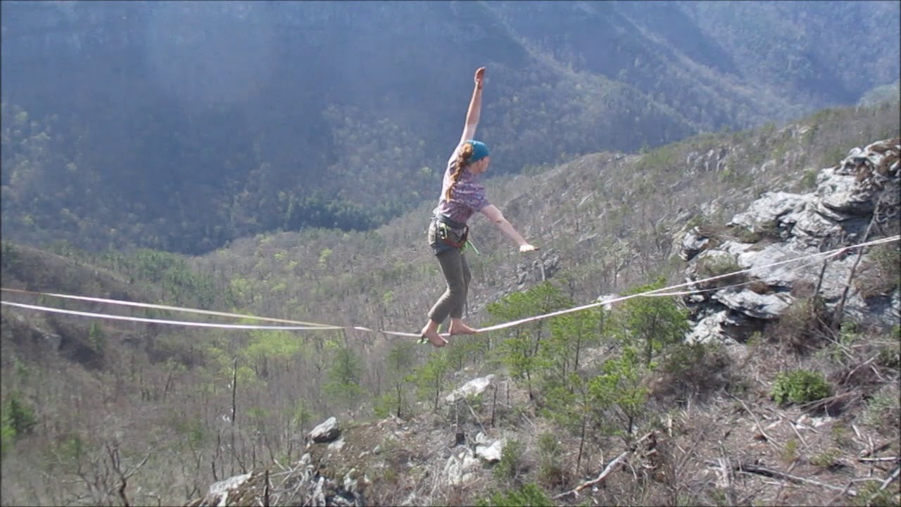 Tight Roping Walking a Highline in Linville Gorge and more