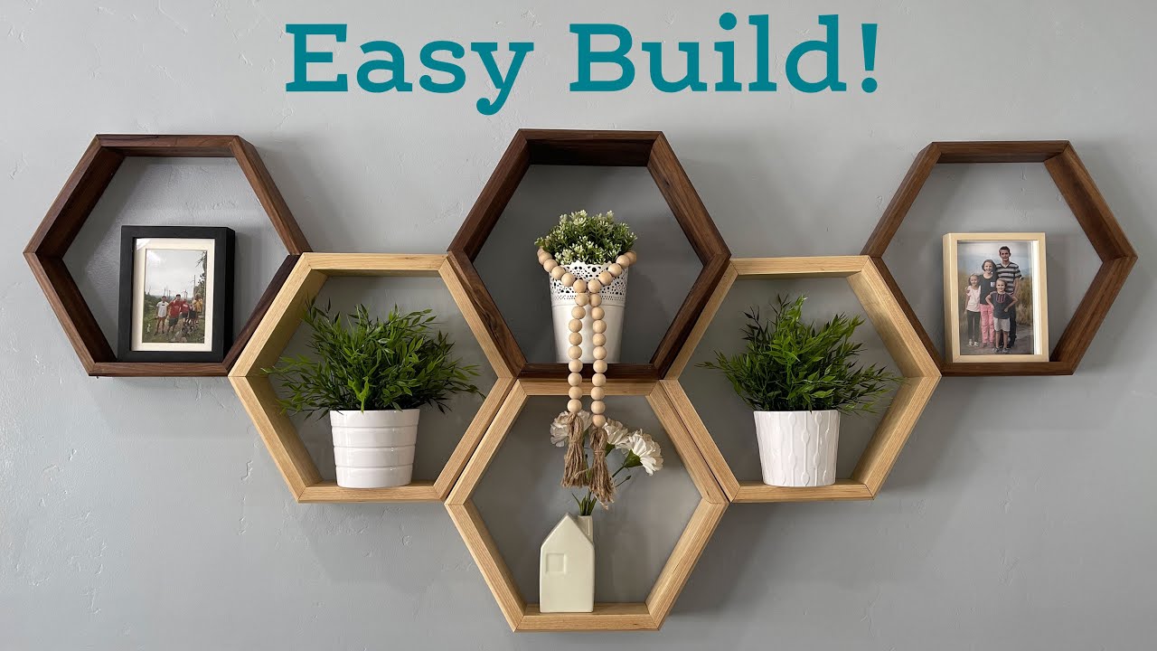 DIY Hexagon Wall Shelf