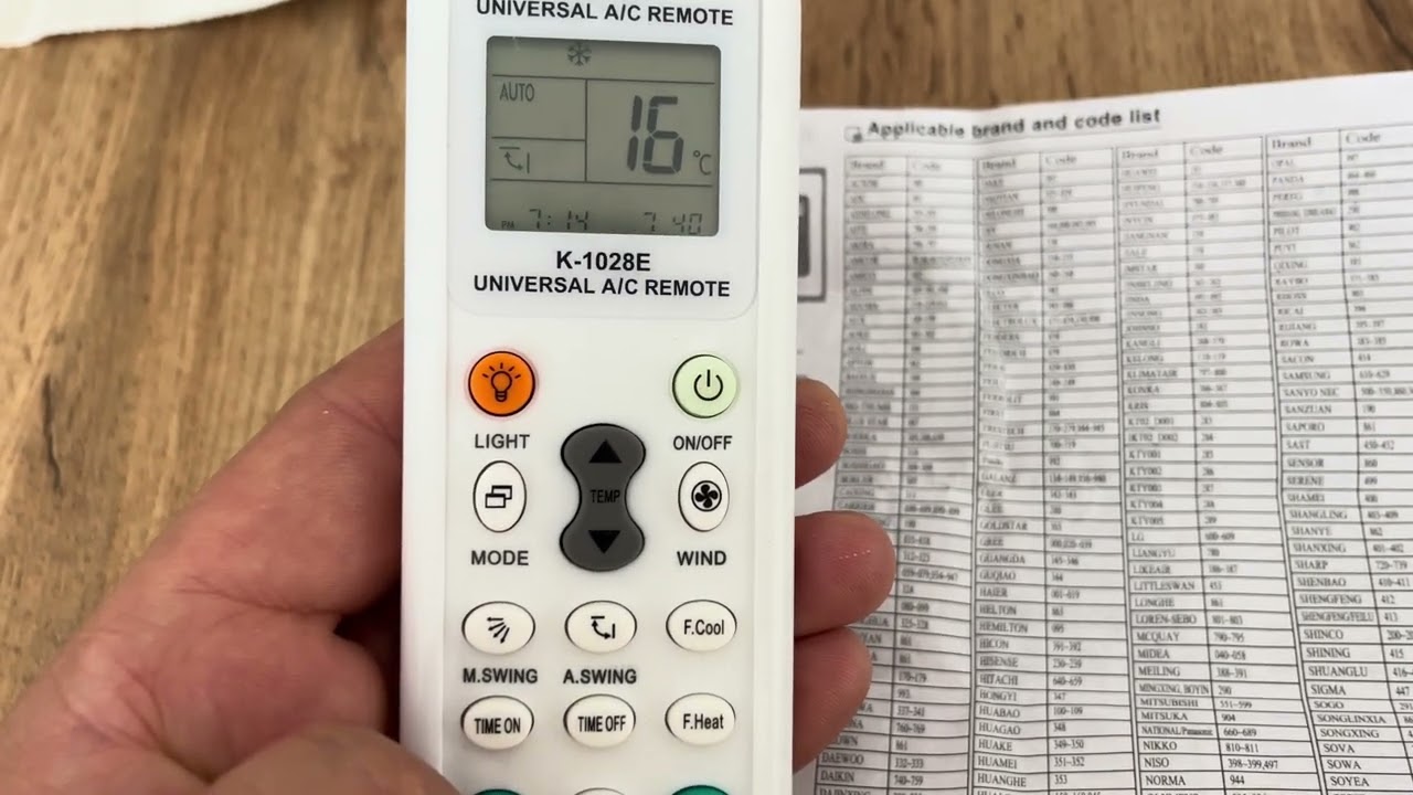 K-1028E 1000-in-1 Universal Remote Control with LCD for Air Conditione