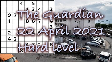 Sudoku – The Guardian 22 Apr 2021 Hard level