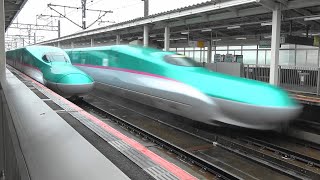 東北新幹線 暴力的迫力!! くりこま高原はこんな駅 高速通過,発着など Tohoku Shinkansen Kurikoma-Kogen Station High-speed passing, etc