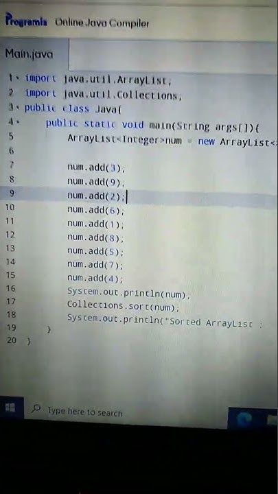 How to sort an ArrayList in Ascending Order. - YouTube