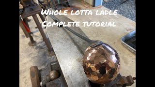 How to forge a copper ladle, DIY step by step tutorial, power hammer made handle