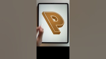 3D Isometric Lettering in Procreate. Timelapse Drawing, #shorts.