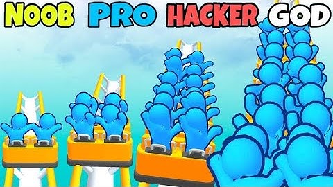NOOB vs PRO vs HACKER vs GOD in Runner Coaster