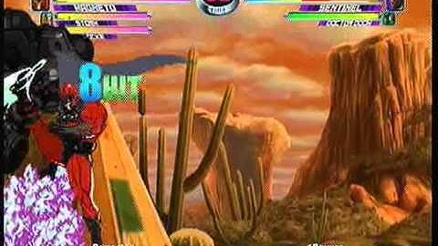 MvC2: Magneto 2x Throw/Rom/Unmashable 100% Sequence vs Sentinel