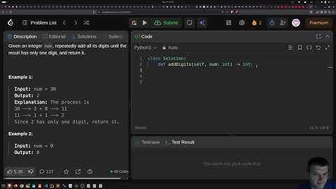 Solving Leetcode 258. Add Digits in Python